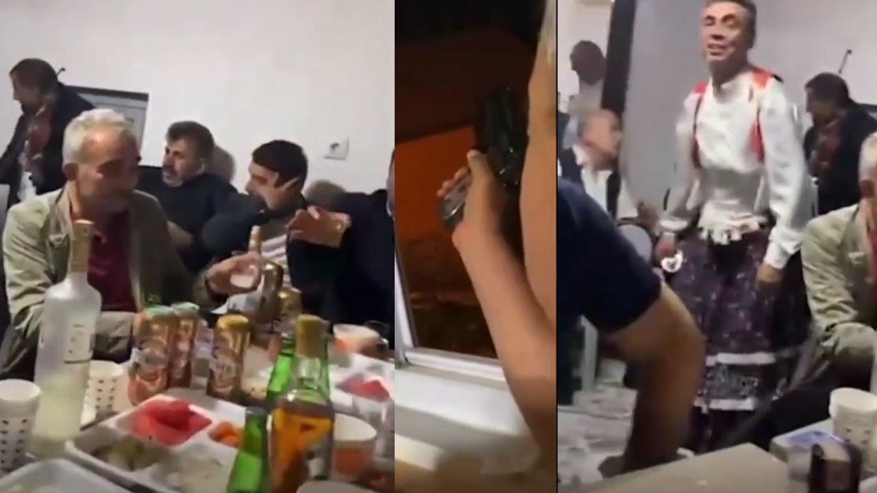 AKP'li yöneticilerin köçekli, rakılı, silahlı eğlencesi orta