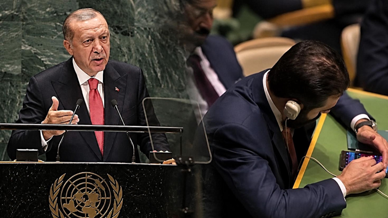 BM Genel Kurulu'nda dikkat çeken anlar! Erdoğan konuşurken Şara telefonundan başını kaldırmadı